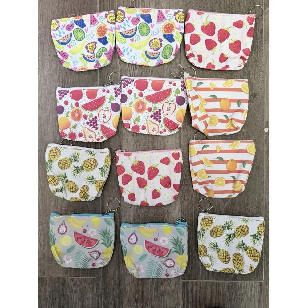 Fruit Coin Purses 12 Pack Great for Kids Birthday Gifts Party Favors